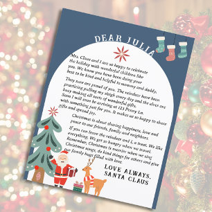 Lámina Carta personalizada de Santa y reno