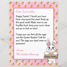 Lámina Carta personalizada del conejo de Pascua