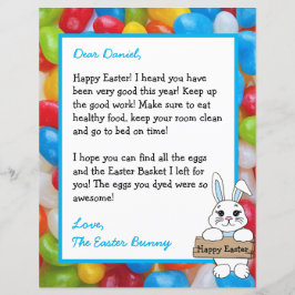 Lámina Carta personalizada del conejo de Pascua