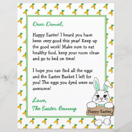 Lámina Carta personalizada del conejo de Pascua