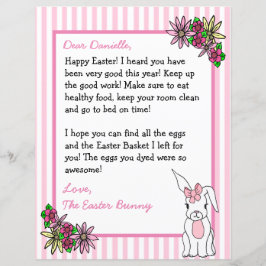 Lámina Carta personalizada del conejo de Pascua