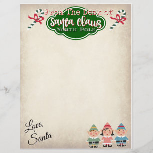 Lámina Carta personalizado de Santa Claus Letterhead