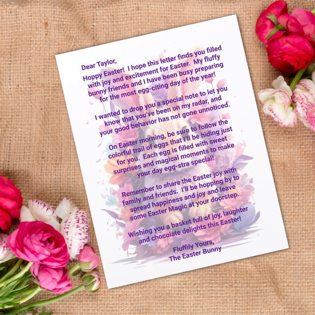 Lámina Carta personalizado del conejo de Pascua (Subido por el creador)
