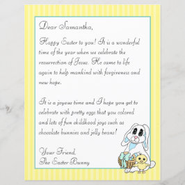 Lámina Carta religiosa de conejito de Pascua para tu viaj