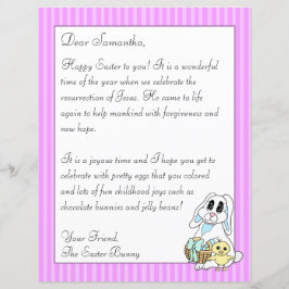 Lámina Carta religiosa de conejito de Pascua para tu viaj