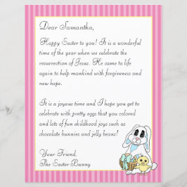 Lámina Carta religiosa de conejito de Pascua para tu viaj
