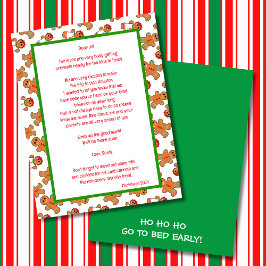 Lámina Carta temática de pan de jengibre de Santa Claus