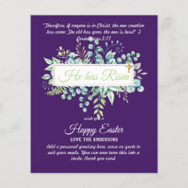 Lámina Cartas católicas de EASTER Cita de la Biblia Versa