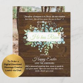 Lámina Cartas católicas de EASTER Cita de la Biblia Versa