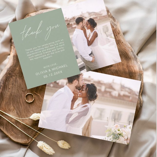 Lámina Cartas de agradecimiento a Sage Green Boda Minimal (Subido por el creador)