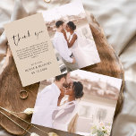 Lámina Cartas de agradecimiento de Terracotta Boda Minima<br><div class="desc">Boda de presupuesto Gracias Tarjetas que tienen una foto en el frente y en la parte de atrás. Las tarjetas de agradecimiento contienen una moderna tipografía de escritura cursiva con letras a mano que son elegantes,  simples y modernas para usar después de la celebración del día de la boda.</div>