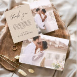 Lámina Cartas de agradecimiento de Terracotta Boda Minima<br><div class="desc">Boda de presupuesto Gracias Tarjetas que tienen una foto en el frente y en la parte de atrás. Las tarjetas de agradecimiento contienen una moderna tipografía de escritura cursiva con letras a mano que son elegantes,  simples y modernas para usar después de la celebración del día de la boda.</div>