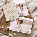 Lámina Cartas de agradecimiento de Terracotta Boda Minima<br><div class="desc">Boda de presupuesto Gracias Tarjetas que tienen una foto en el frente y en la parte de atrás. Las tarjetas de agradecimiento contienen una moderna tipografía de escritura cursiva con letras a mano que son elegantes,  simples y modernas para usar después de la celebración del día de la boda.</div>