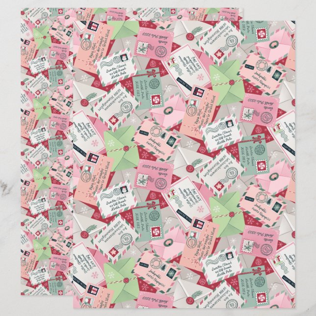 Lámina Cartas De navidades A Papel De Papel De Papel De P (Anverso / Reverso)