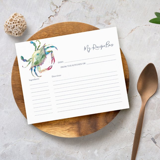 Lámina Cartas de receta de cocina de cangrejo azul (Subido por el creador)