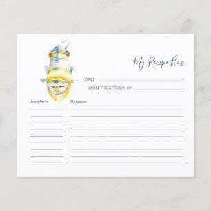 Lámina Cartas de recetas de cocina para pescado tropical