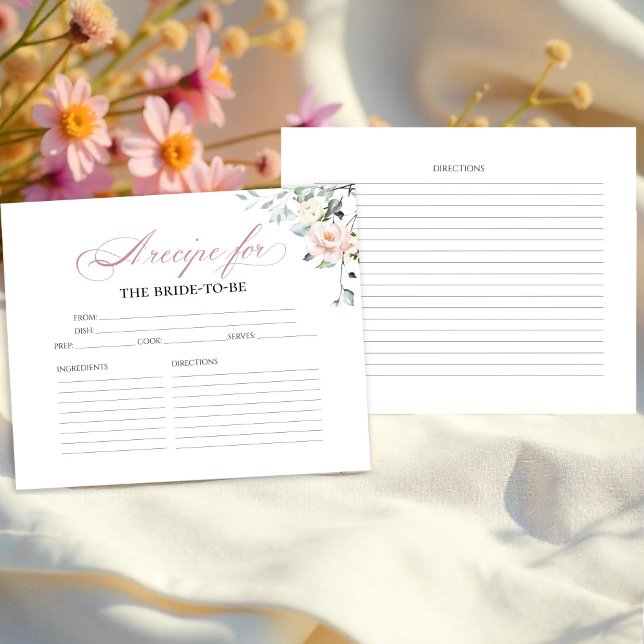 Lámina Cartas de recetas de ducha de novia floral de Boho (Subido por el creador)