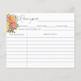 Lámina Cartas de recetas para la ducha de novia Citrus