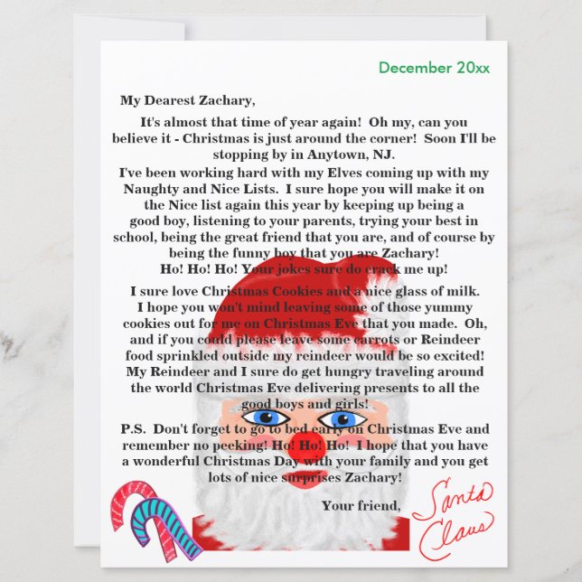 Lámina ¡Cartas de Santa HO! ¡Oh! ¡Oh! (Anverso)