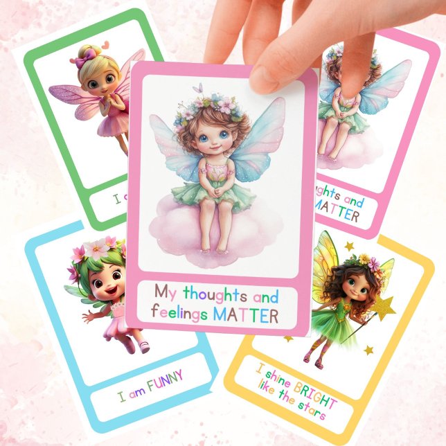 Lámina Cartas para niños del Lunchbox Motivational Fairy  (Fairy Affirmation Cards-Motivational Lunch Box Notes kids Lunchbox cards)