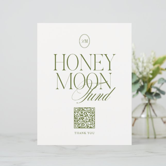 Lámina Cartel de boda con código QR para fondo de luna de (Anverso de pie)