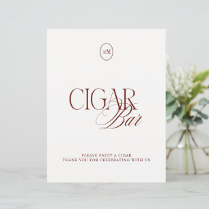 Lámina Cartel de boda de barra de cigarros de terracota p