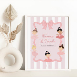 Lámina Cartel de Fiesta de cumpleaños de Pink Ballerina T