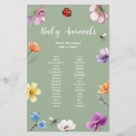 Lámina Cartel de juego de baby shower de Wildflower Loveb