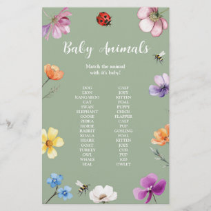 Lámina Cartel de juego de baby shower de Wildflower Loveb