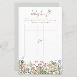 Lámina Cartera Boho Baby Bingo Game Card