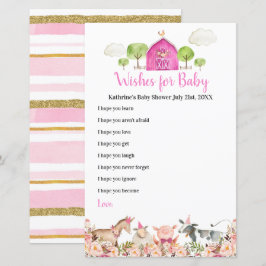 Lámina Casa de crianza rosa Animales Barnyard para el beb