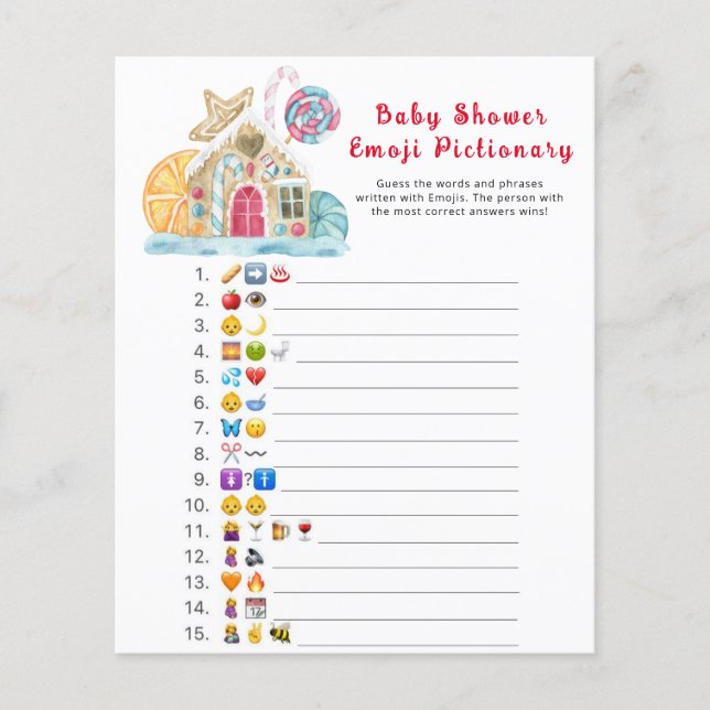 Lámina Casa de pan de jengibre - juego de picnic de Emoji (Anverso)