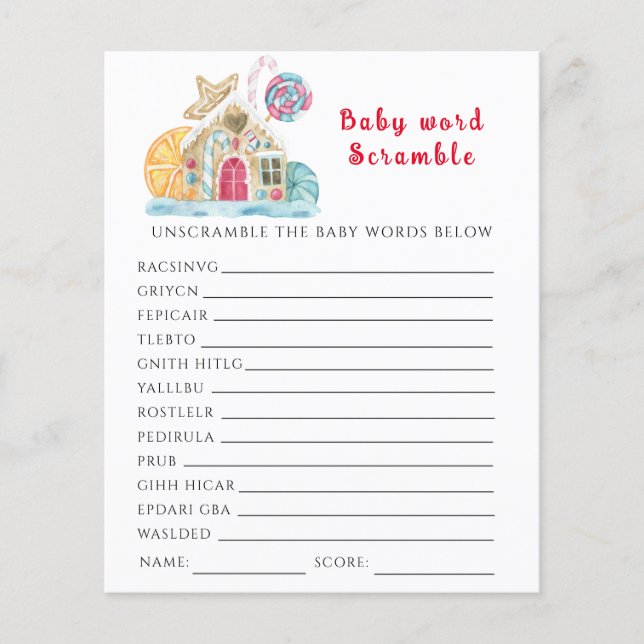 Lámina Casa de torta de galletas - Baby Scramble (Anverso)