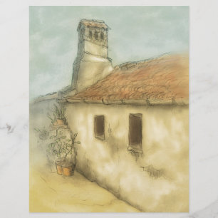 Lámina casa en el dibujo de color coimbra portugal