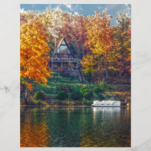 Lámina Casa en el lago