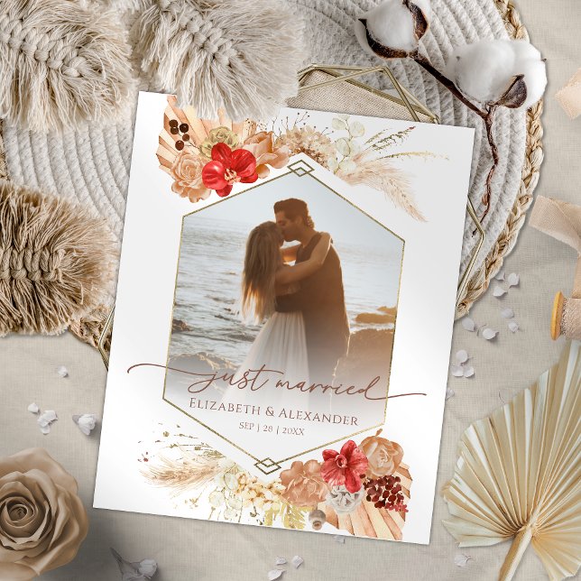 Lámina casada | Invitación fotográfica de Boho Boda (Subido por el creador)