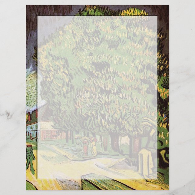 Lámina Castaños en flor, Vincent van Gogh. (Anverso)