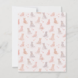 Lámina Cat and Heart Pattern Paper Sheet
