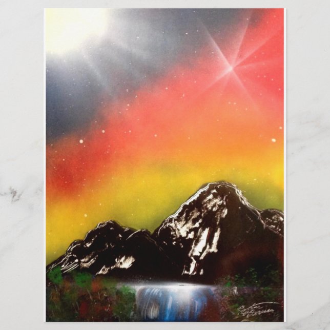 Lámina Cataratas de montaña (Anverso)