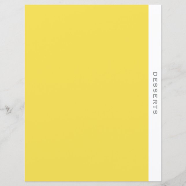 Lámina Categoría de postre | Divisor de recetas | Amarill (Anverso)