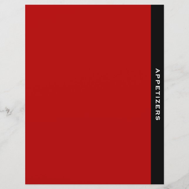 Lámina Categoría de receta | Apetizador | Blanco y negro  (Anverso)