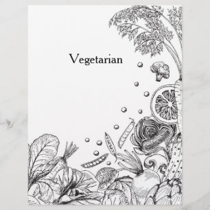 Lámina Categoría de Receta de Verduras Negras Dibujadas a