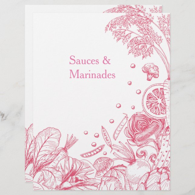 Lámina Categoría de Receta de Verduras Pintas a Mano (Anverso / Reverso)