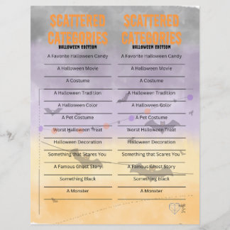Lámina Categorías dispersas - Edición de Halloween