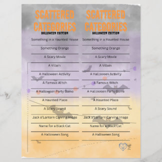 Lámina Categorías dispersas - Edición de Halloween Parte 