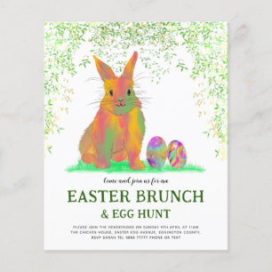 Lámina Caza de Huevos de Pascua Brunch de Primavera Conej