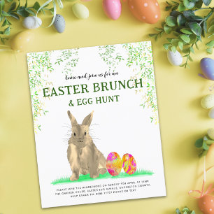 Lámina Caza de Huevos de Pascua Brunch de Primavera Conej