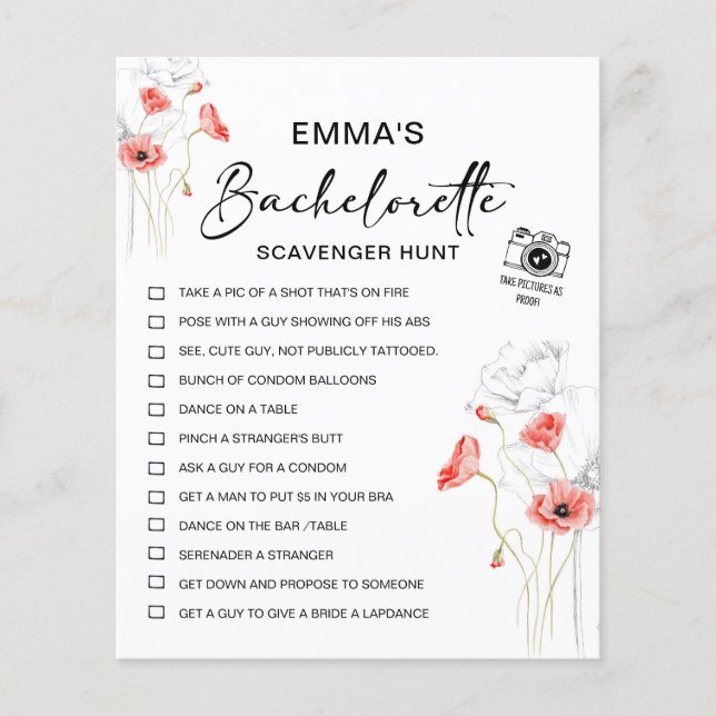 Lámina Caza personalizada de scavenger de soltera (Anverso)