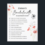 Lámina Caza personalizada de scavenger de soltera<br><div class="desc">Haga su fiesta de soltera inolvidable con esta cacería personalizada de soltera Scavenger. Este divertido y editable desafío de selfie es perfecto para una noche de diversión, ya que incluye una mezcla de tareas hilarantes, un juego de fotos y elementos de búsqueda de tesoros para mantener a todos entretenidos. Ideal...</div>