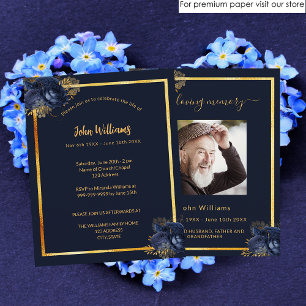 Lámina Celebración de la invitación a la foto azul del fu